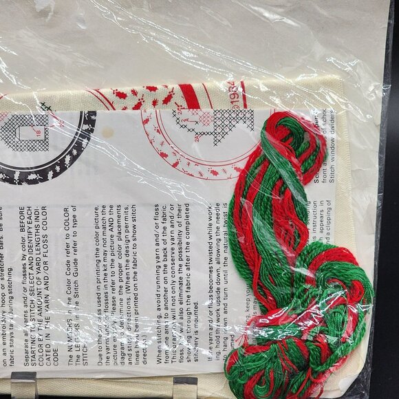 Christmas Cross Stitch Kit Jar Toppers by The Creative Circle Calico #2308 VTG 1 - Picture 3 of 4